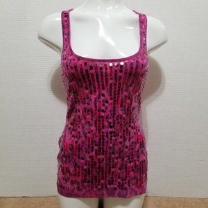 Wet Seal top Small sequin embellished bling tank abstract party going out